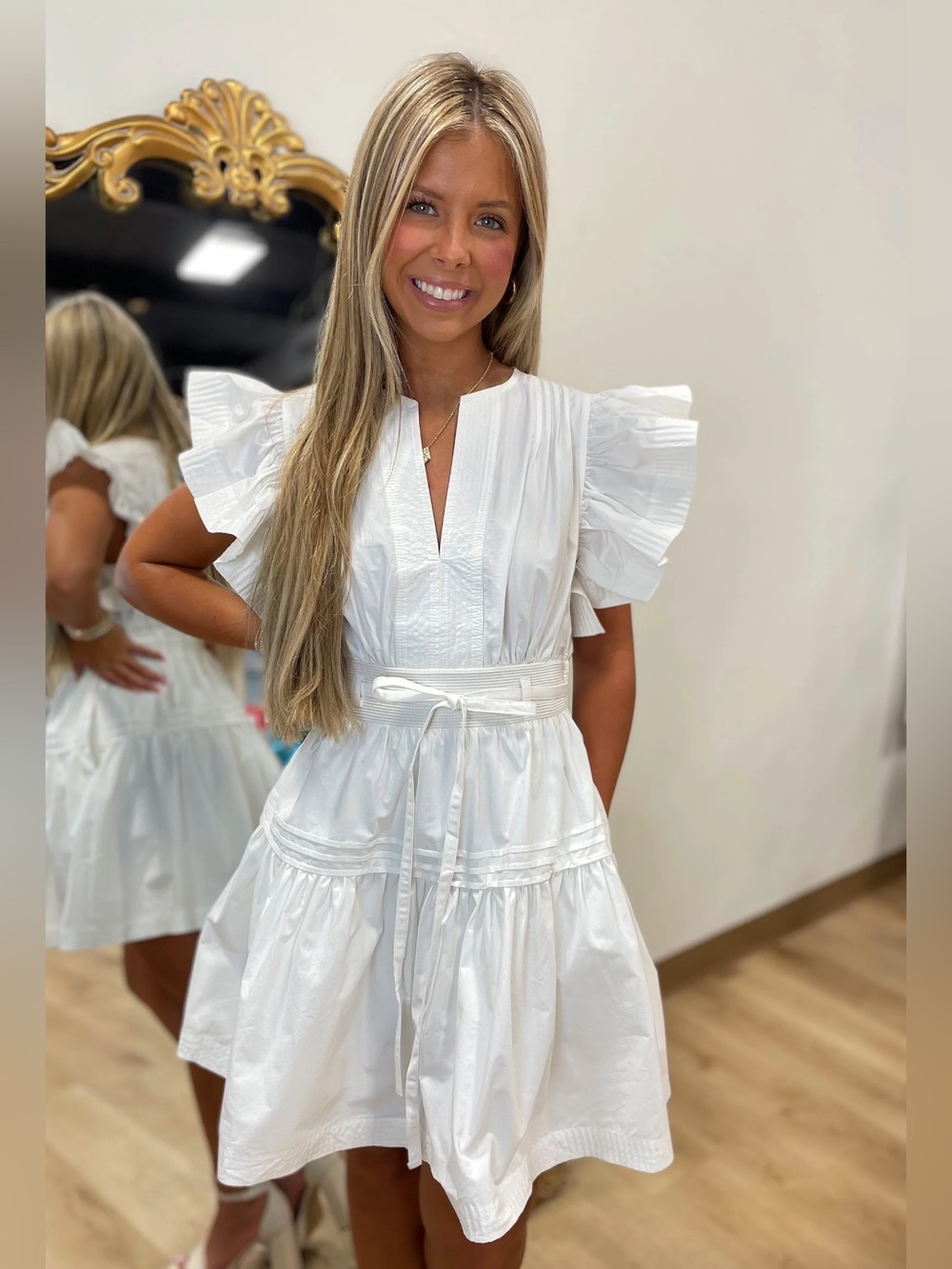 Strut & Bolt Flutter Sleeve Mini Dress